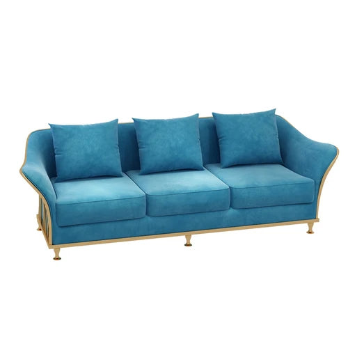 3 Seater Sofa for Home – Upholstered in Fine Velvet Fabric with Top-Grade Wood for a Luxurious and Durable Seating Option.