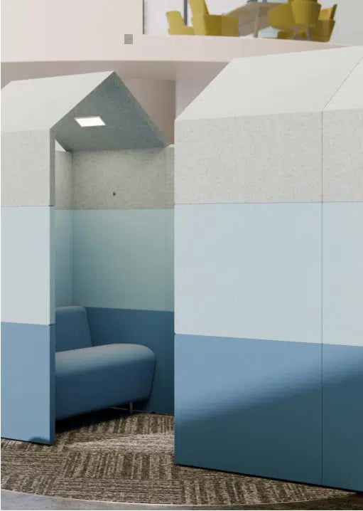 2-Seater Office Sofa with Configurable Office Seating with High Back and Privacy Dividers