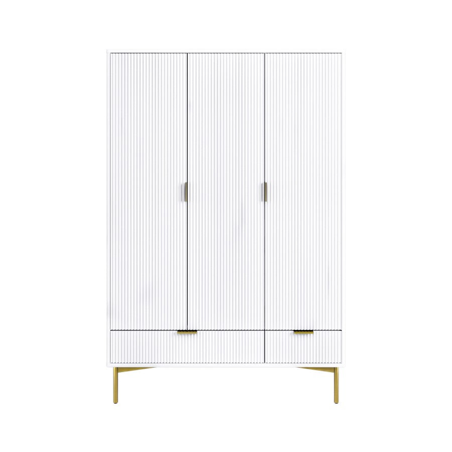Wardrobe for Home 3-Door Ultra-Modern Look and Luxurious High-Gloss Finish and Metallic Touch Handles
