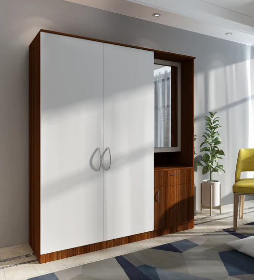 Wardrobe for Home 3-Door Designer Handles and Modern Drawer System, Hanging Rods, and Smart Storage