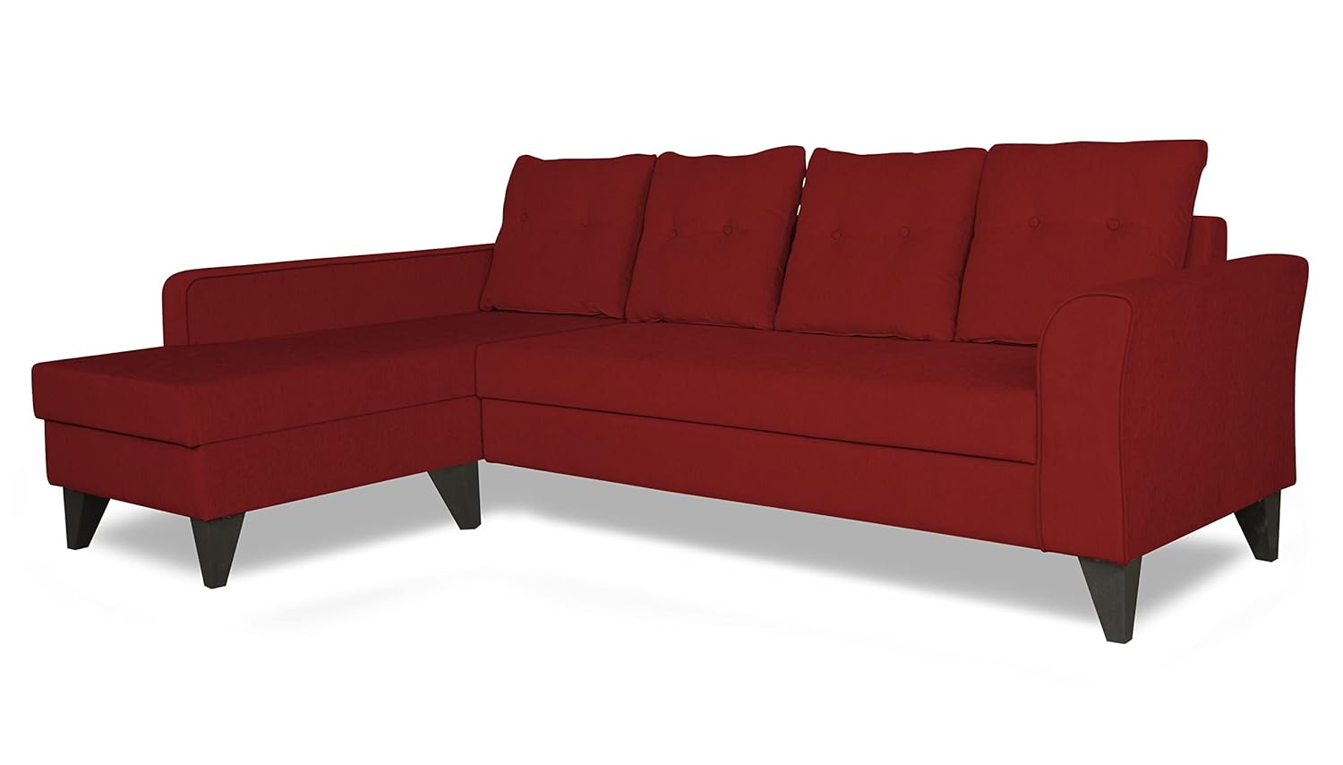 Sectional L Shape 5 Seater Sofa , Upholstery Fabric for Living Room Durable & Comfortable Padded Perfect for living Room - Maroon