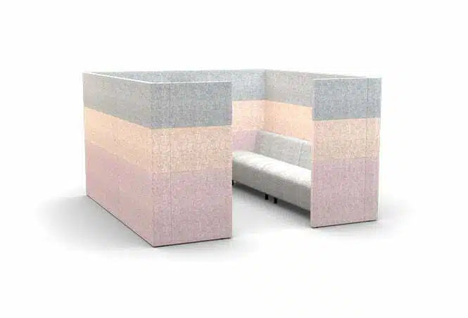 4-Seater Office Sofa with Contemporary Office Lounge Sofa with Privacy Panels for Collaborative Workspaces