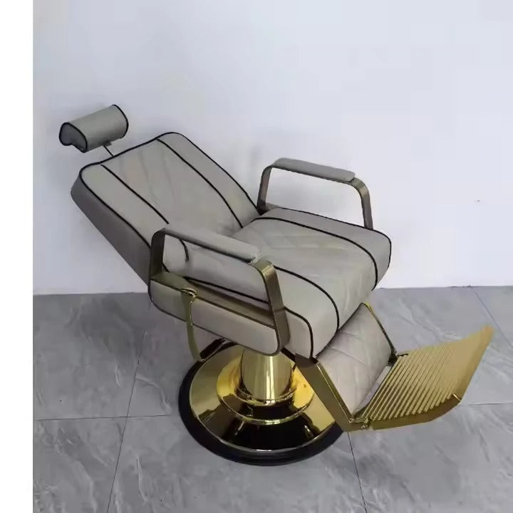 Salon Chair for Modern Gold Hydraulic Lift Salon Chair - 360° Swivel, Adjustable Height, Comfortable, and Durable for Professional Hair Salon