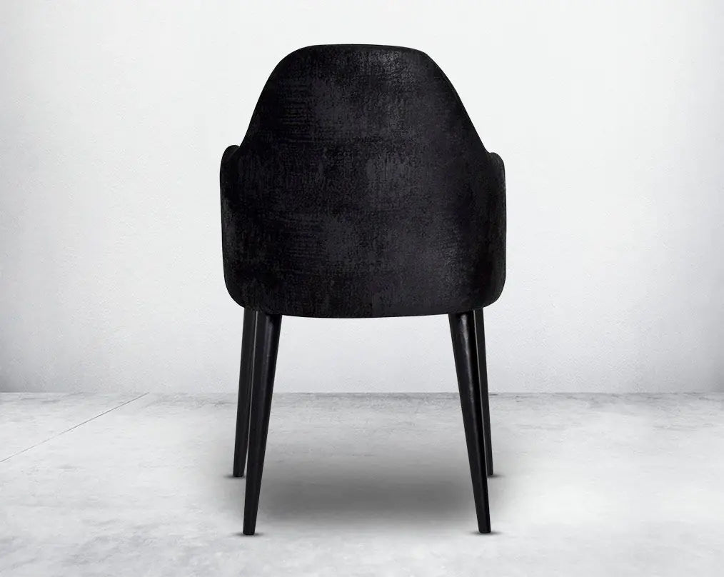 Elegant Black Velvet Dining Chair with Sturdy Legs - Modern Home Furniture & Kitchen Seating