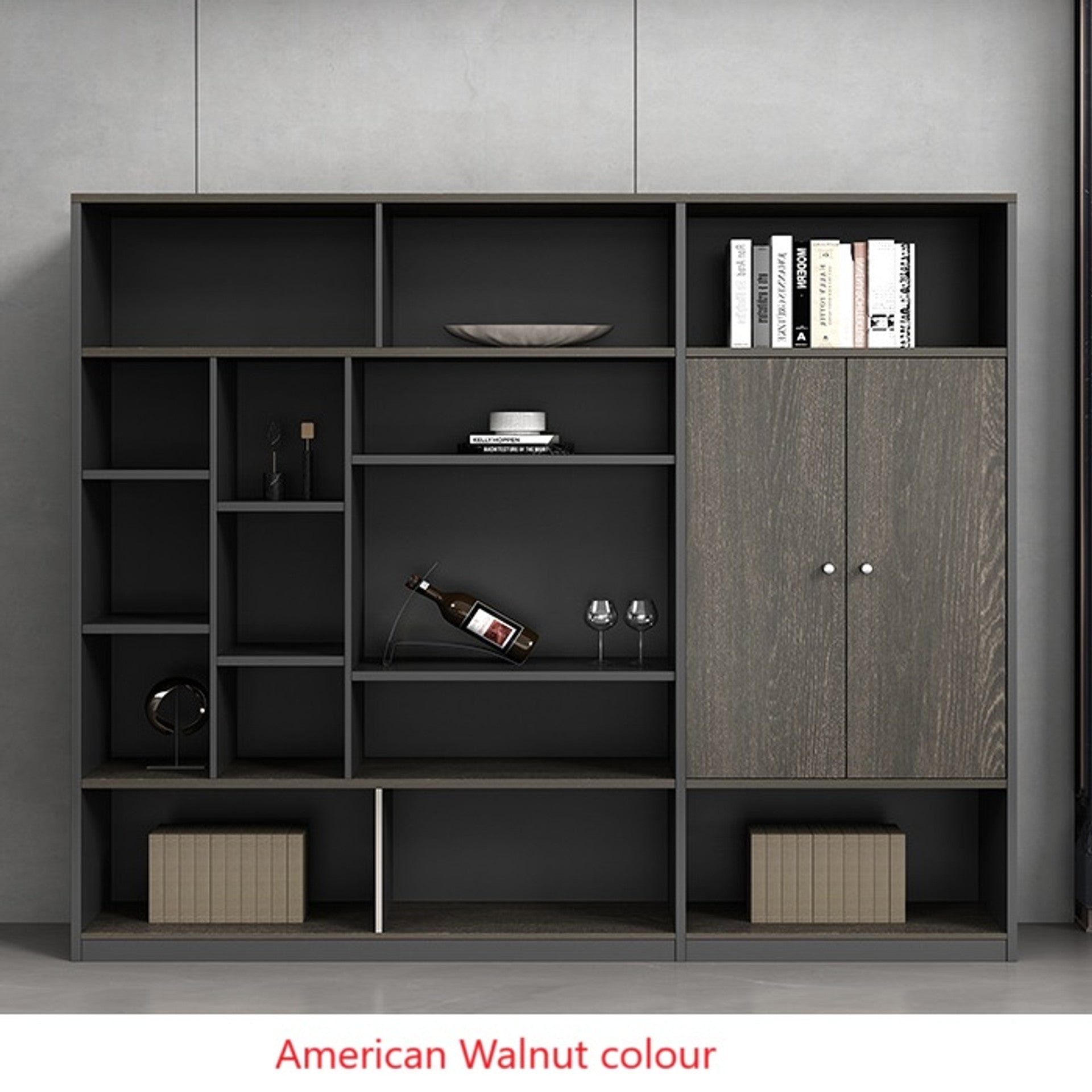 Modern Wooden Storage Cabinet with Open Shelves And Drawars with Premium Design