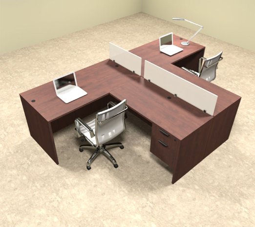 Partner Director Desk with Double Seating, Integrated Side Storage, Drawers & Contemporary Look