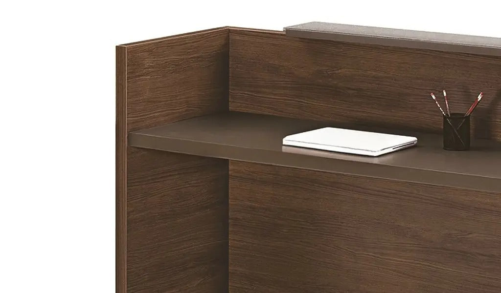 Reception Table C shaped high front panel with MDF wood and laminate for lasting durability, natural feel and luxurious looks