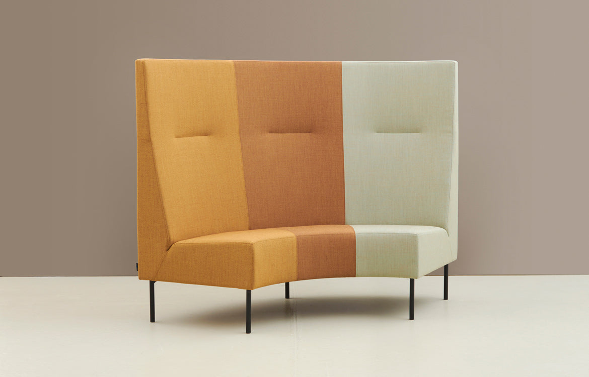 Curve Shape Office Sectional Sofa Compact Sofa Minimalist Design, Perfect for Office Workspaces