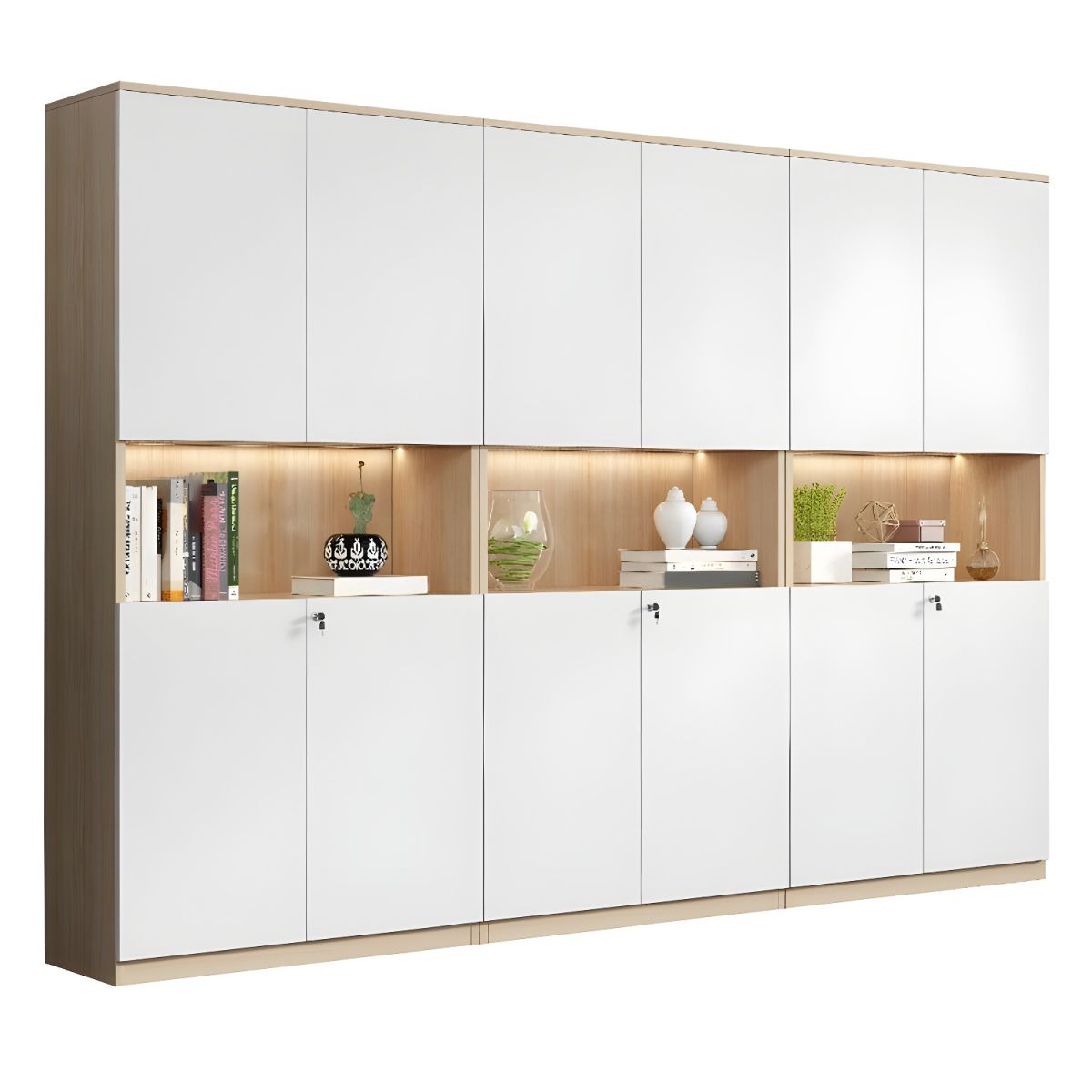 Modern Wooden Storage Cabinet with Bookshelf for Office and Home with Elegant Design