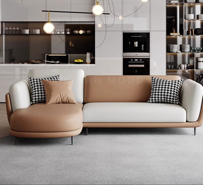 Premium L-Seater Sofa for Living Room – Suede Upholstery, Superior Fabric, and Sturdy Wood Frame for a Premium Look and Lasting Durability.
