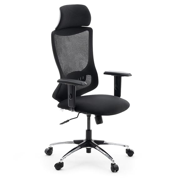 High-back ergonomic mesh chair with adjustable features, cushioned comfort, and breathable support – ideal for long work sessions at office or home