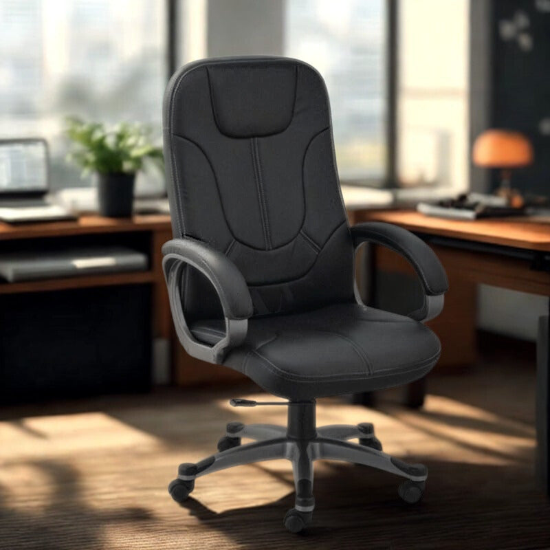 High Back Office Chair Leatherette Base