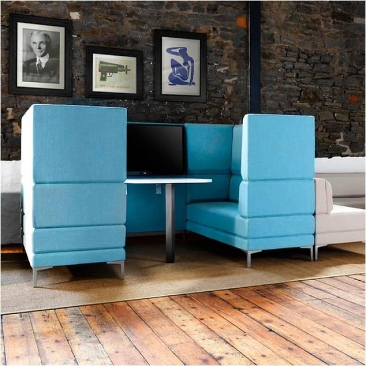 3 Seater Office Sofa with Premium Suede Upholstery, Compact Office Sofa Minimalist Design