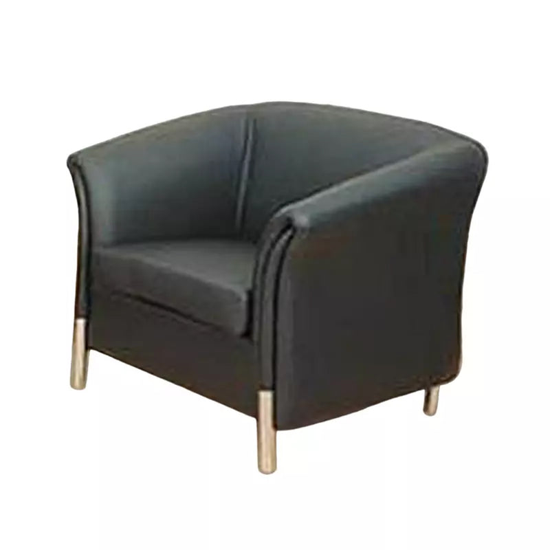 Three Seater Sofa in Leatherette Upholstery with Metal Leg