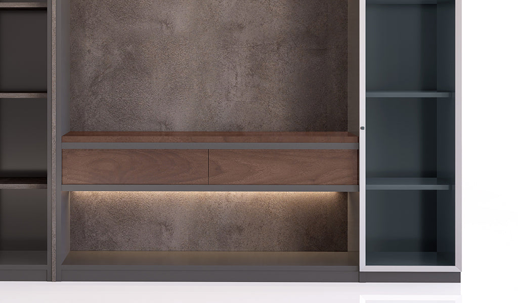 Wooden Office Storage Cabinet with Locking System, Shelves & Premium Wooden Finish for Offices