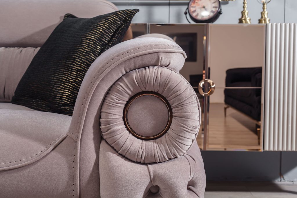 3 Seater Sofa For House Furniture Upholstery Velvet Best Quality Fabric and Best Quality Wood and Luxury and Premium, Comfortable for Living Hall- Room