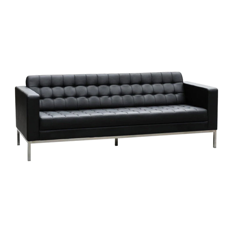 Quilted Leatherette Upholstery with Metal Sofa