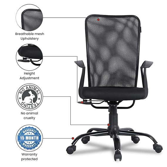 Mesh Chair with Seat Depth Adjustment, 3D Arms & Tilt Recline – Premium Design for Office Use