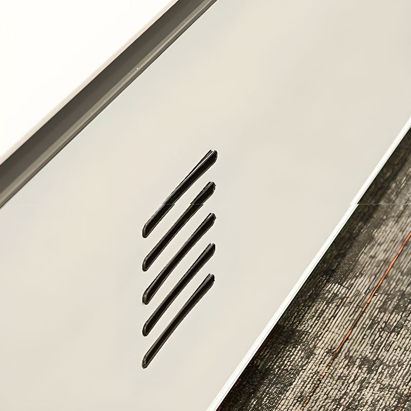 Director L-Shape Office Table Luxury Desk Made in Plywood with Veneer Reversible Orientation, Wire Manager, and CPU Storage - White Grey