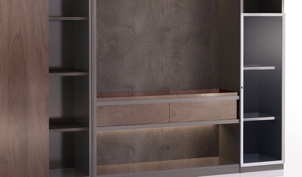 Wooden Office Storage Cabinet with Locking System, Shelves & Premium Wooden Finish for Offices
