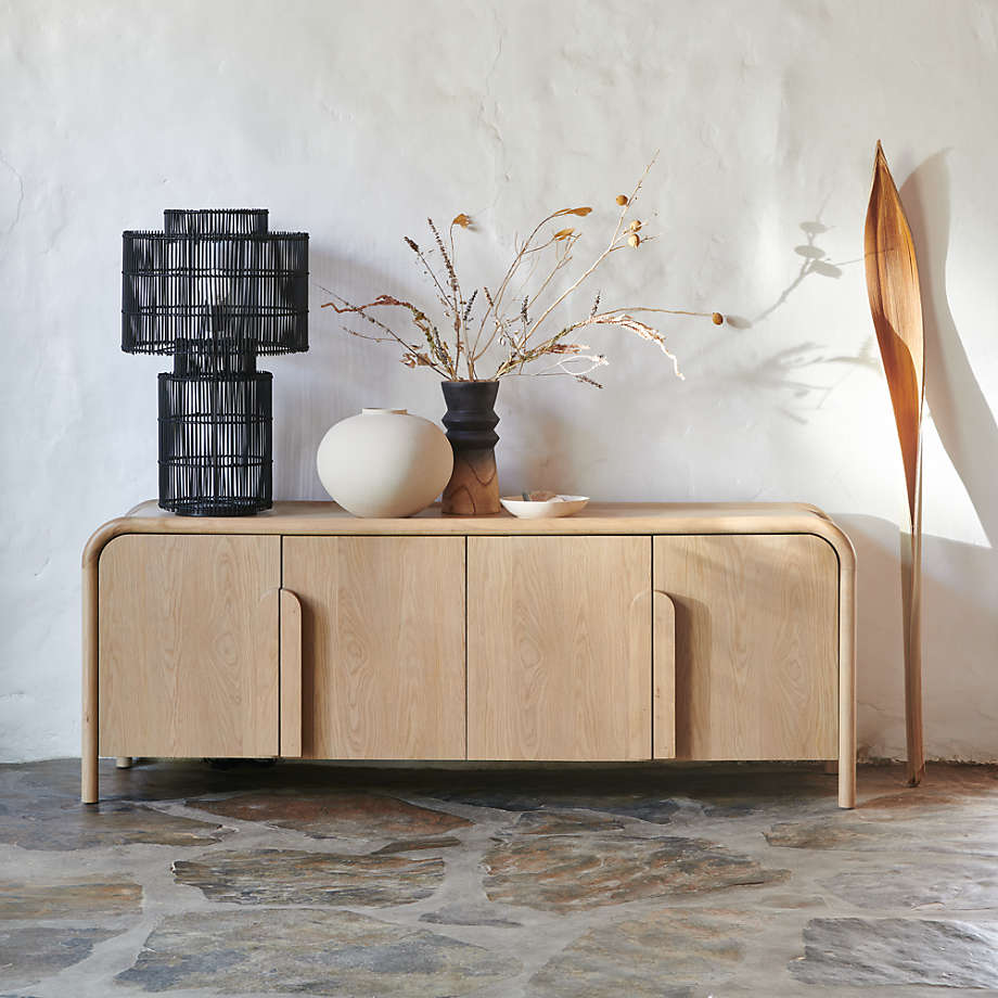 Wooden Storage Cabinet with Elegant Finish for Living and Dining Rooms and Soft-Close Doors for Seamless Storage