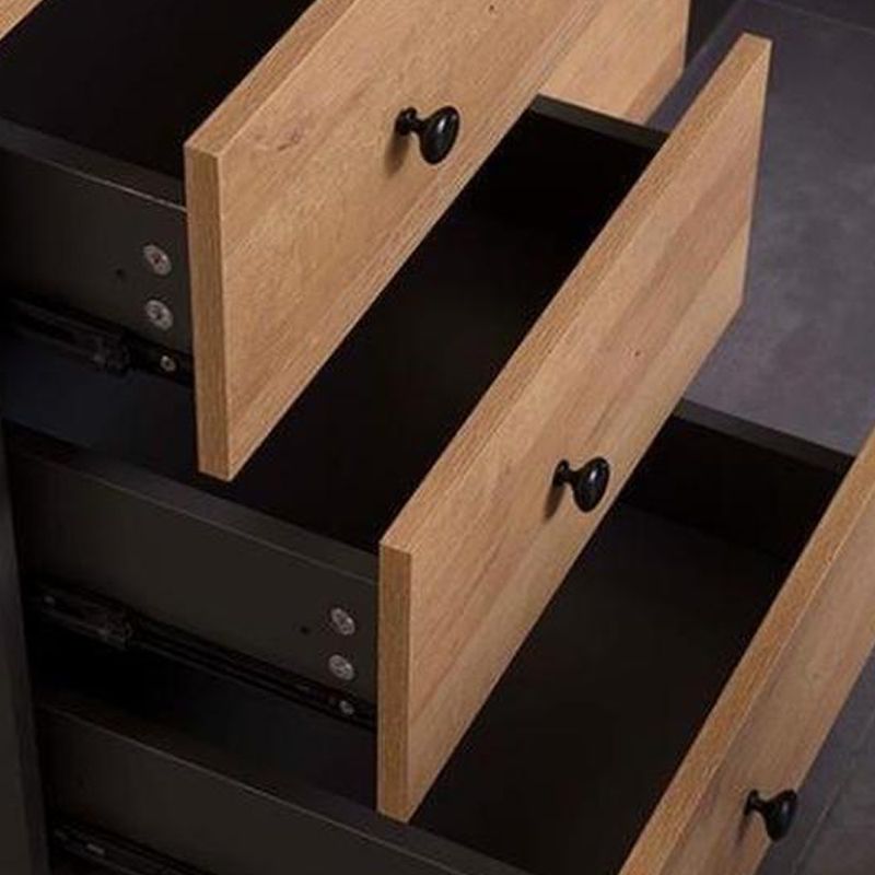 Director & Executive L-Shape Office Table Luxury Desk Made in Particle Board with Side Unit Drawer, Storage, Wire Manager & CPU Storage - Brown