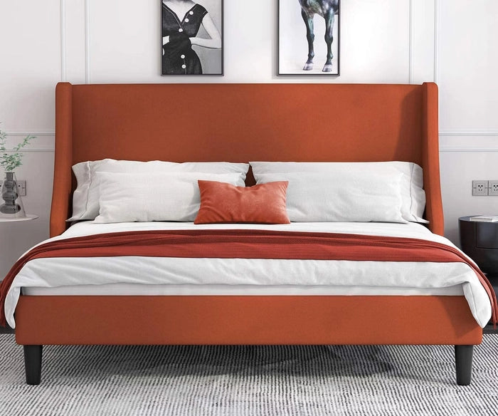 Luxuary Bed in King Size with Plywood Frame, 54″ High Button- Sleepwell