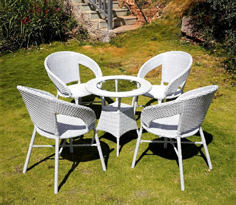 Out Door Seating Chair and Table Set For Balcony Garden, Table Set Furniture with 4 Chairs and 1 Table