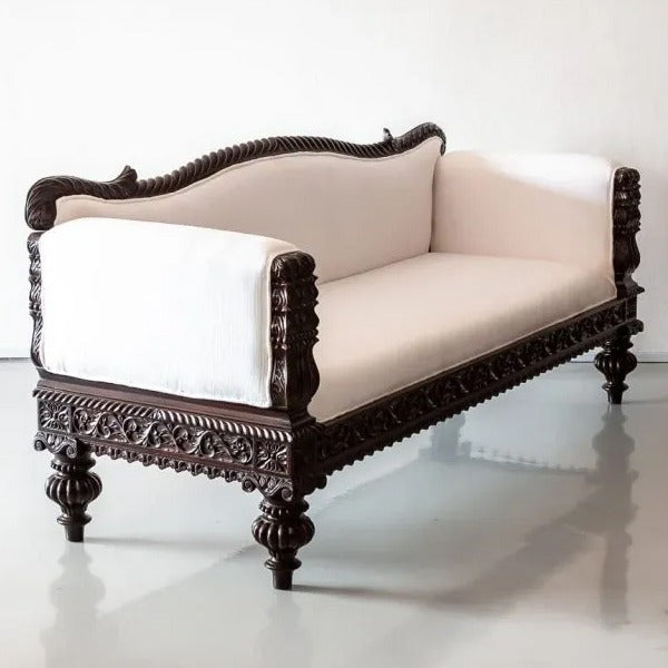 Antique Wooden Carved Sofa Set in Sheesham Wood with Teak Finish Elegance for Classic Living Room