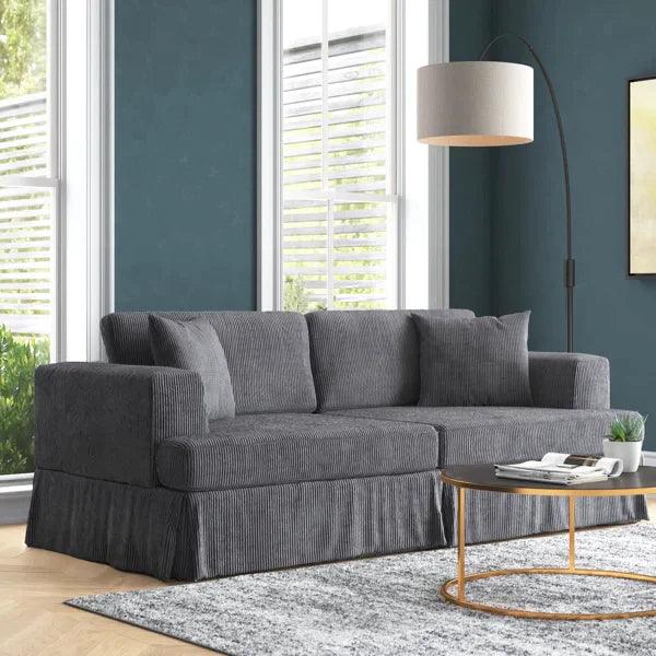 3-Seater Sofa with Cushions, Wood Frame, Pillows & Plush Seating for Modern Living Rooms