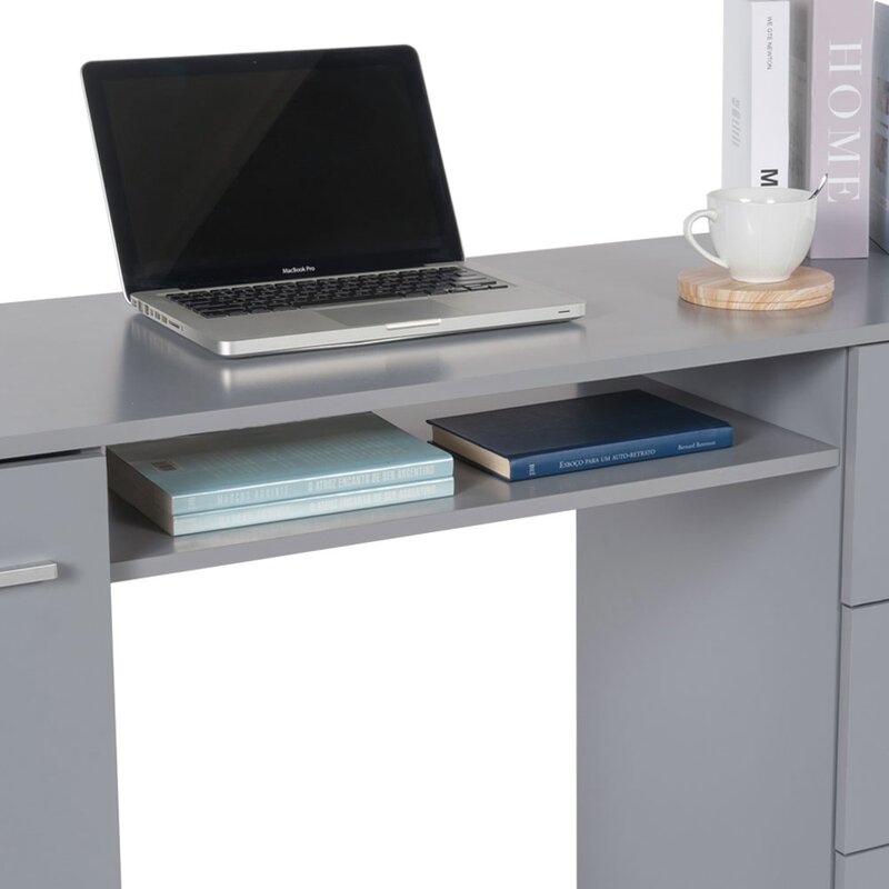 Computer Table with Drawer Pedestal & Openable shutter with Modesty Panel
