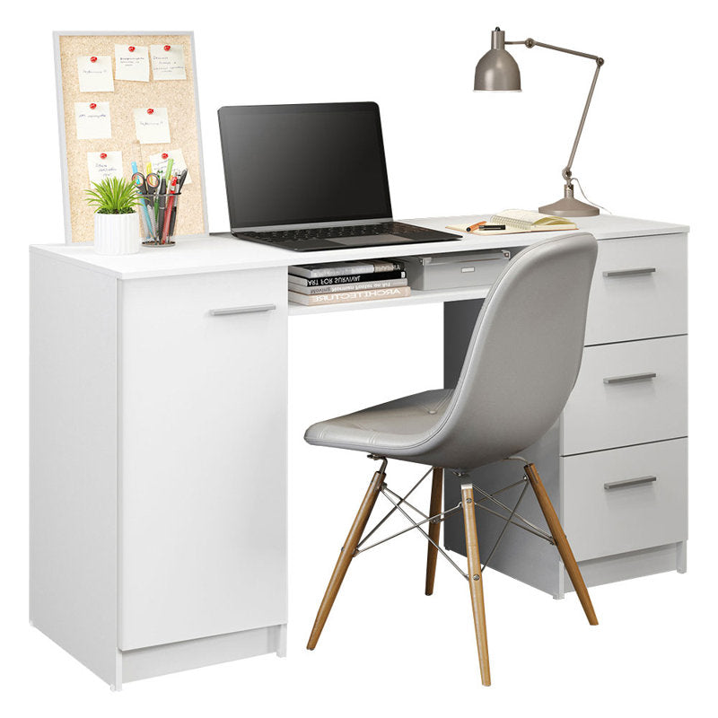 Computer Table with Drawer Pedestal & Openable shutter with Modesty Panel