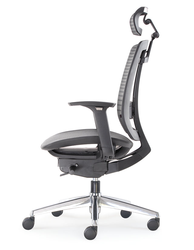 Ergonomic Mesh Chair with Reclining Tilt, Adjustable Headrest & Armrests – Modern, Lightweight and Comfortable Seating for Office or Study