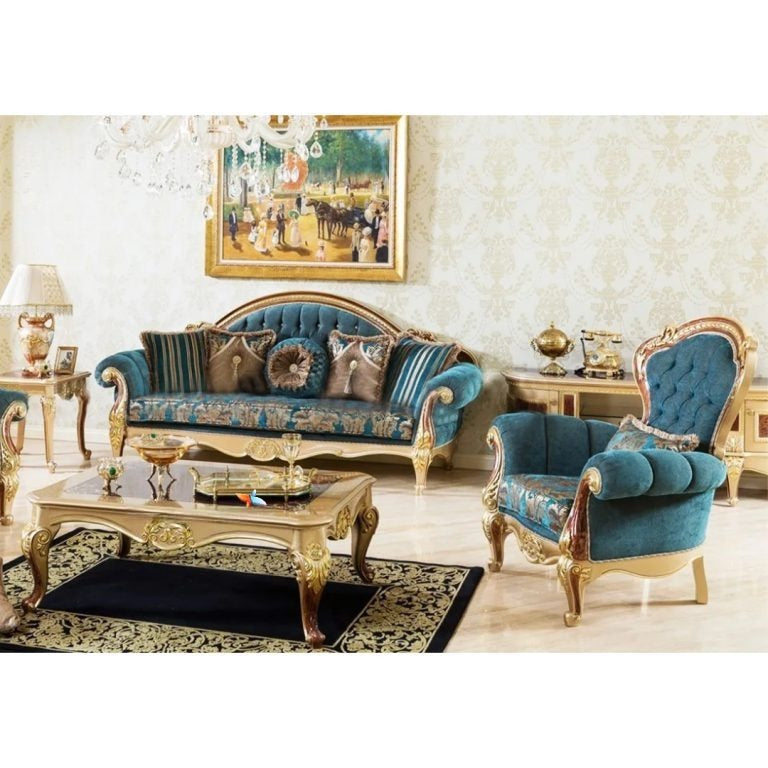Luxury 3-Seater Couch for Home – Features Soft Velvet Upholstery and a Robust Hardwood Structure for Soft Comfort and Premium Design