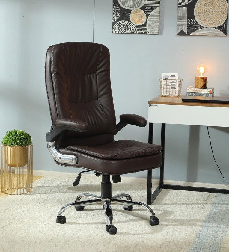 High Back Office Chair Leatherette with armrest -