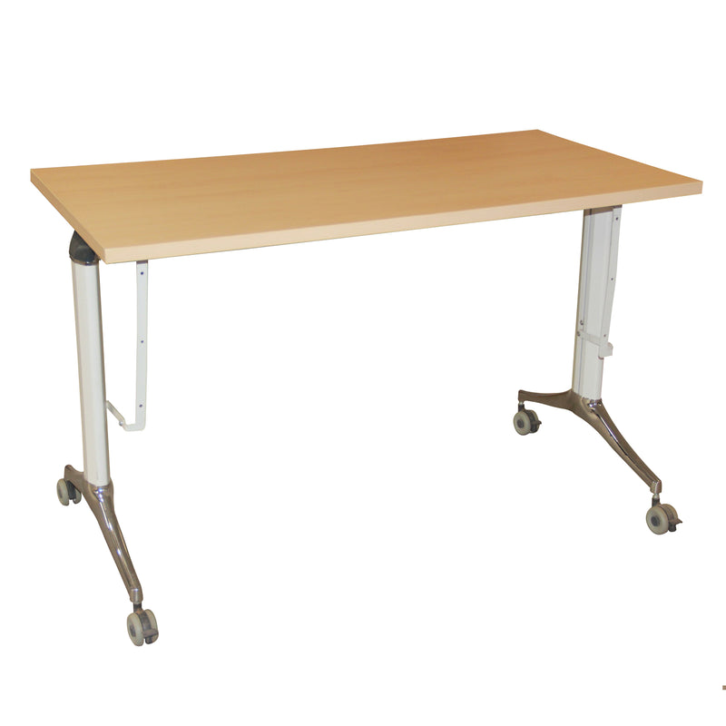 Portable Computer and Study Table Top Particle Board in Metal Base with Wheels
