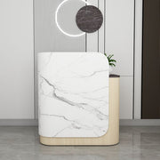 Reception Table Made in Plyboard and Laminate with 2 Drawers & storage - White & Grey