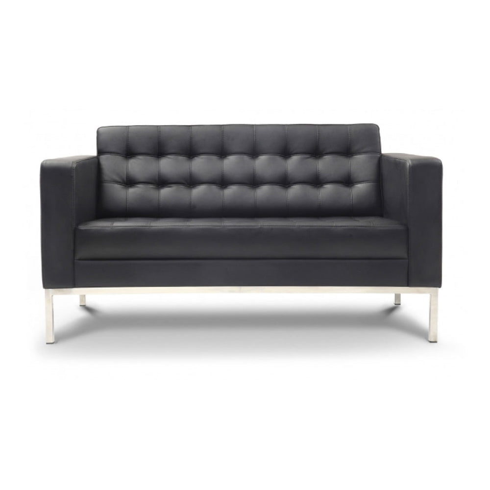 Quilted Leatherette Upholstery with Metal Sofa -