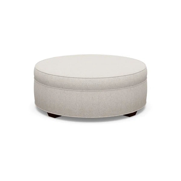Ottoman For Home Furniture Modern & Durable Design Round Shape Upholstery Fabric Foot Rest for Office for living Room - Light Grey