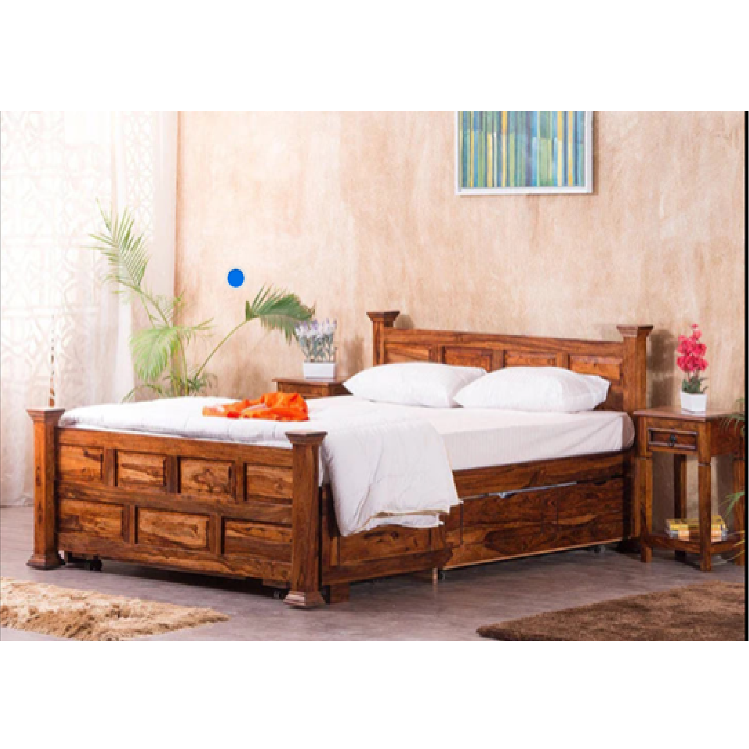 Wooden Bed for Home Furniture – Smart Space-Saving King Size Wooden Bed with Hydraulic Storage | Modern Design, Polished Finish