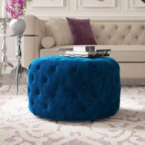 Wooden Frame Fabric Ottoman -