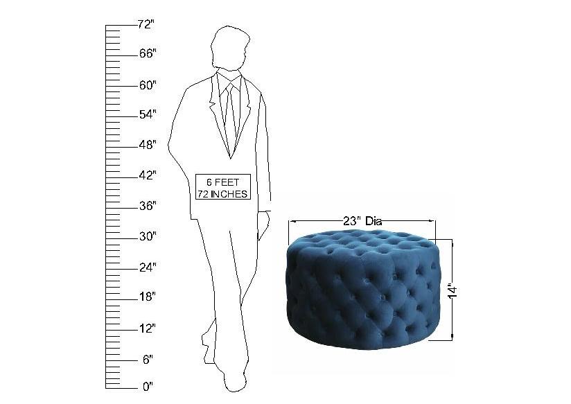 Wooden Frame Fabric Ottoman -