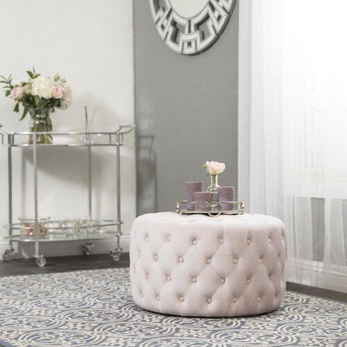 Wooden Frame Fabric Ottoman