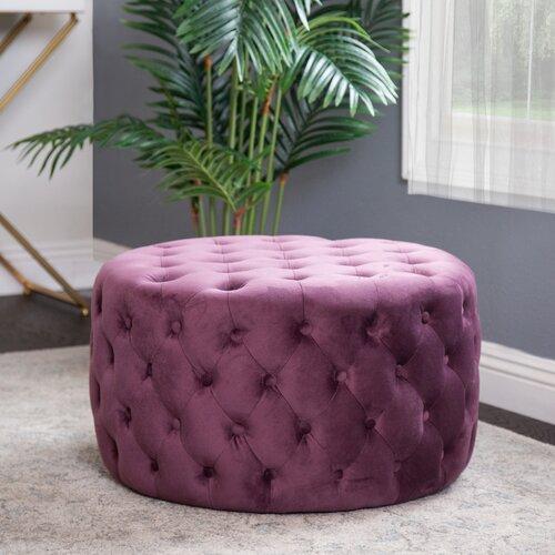 Wooden Frame Fabric Ottoman