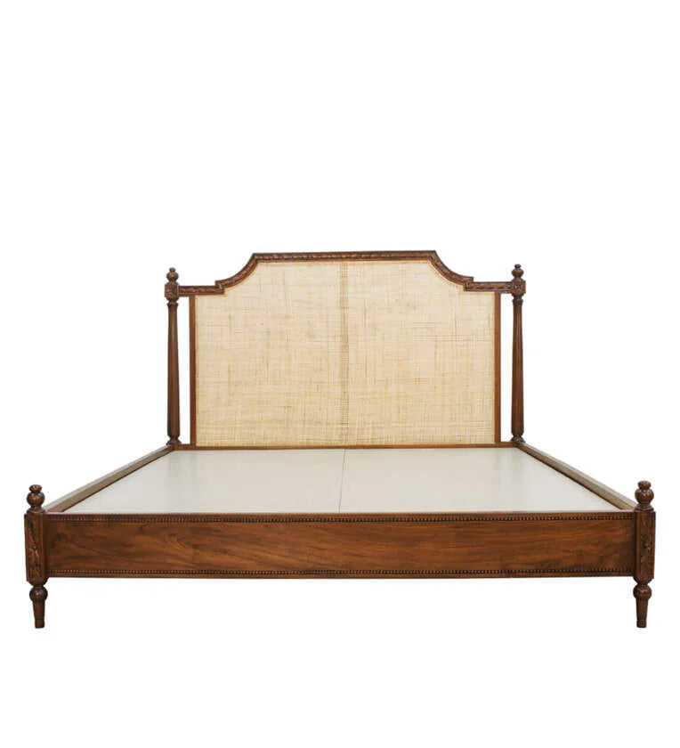 King Size Bed – Solid Teak Wood Frame, Sturdy Plywood, Elegant Design Easy Assembly