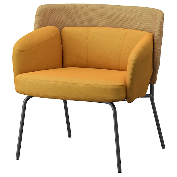 Yellow Chair in Cotton with Metal Legs