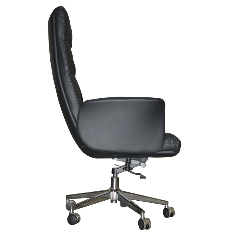 Black High Back Director Chair with Metal Chrome Base