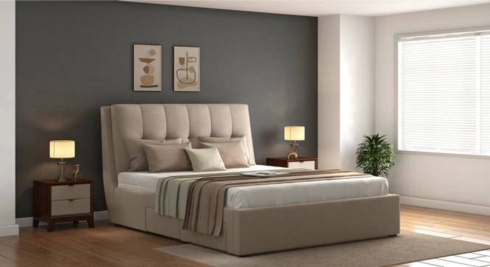 Modern Storage Upholstered Bed – Plush Headboard & Plywood Frame, Hidden Lift-Up Storage