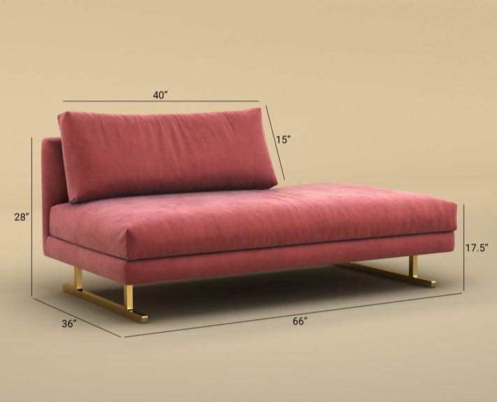 Pink Lounge Sofa with Velvet Upholstery