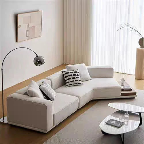 L-Shape Sofa For Home Furniture Upholstery Suede Fabric and Best Quality Fabric and A-Class Quality Wood and Modern